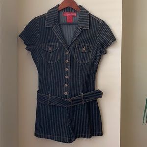 Hotkiss Striped Black/White Romper Size Medium